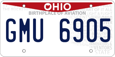 OH license plate GMU6905
