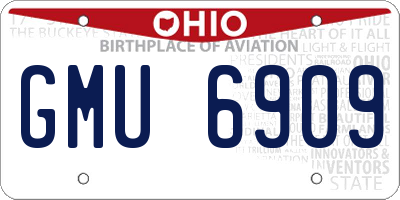 OH license plate GMU6909