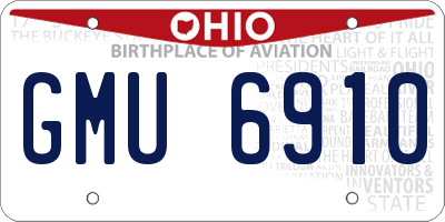 OH license plate GMU6910