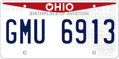 OH license plate GMU6913