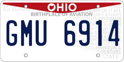 OH license plate GMU6914