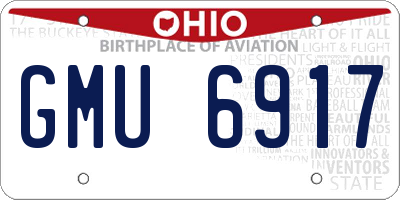 OH license plate GMU6917