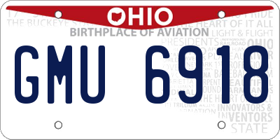 OH license plate GMU6918
