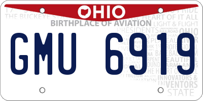OH license plate GMU6919