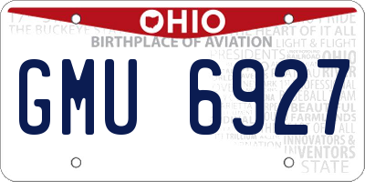 OH license plate GMU6927