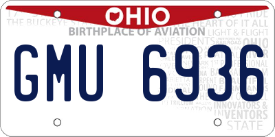 OH license plate GMU6936