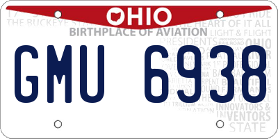 OH license plate GMU6938