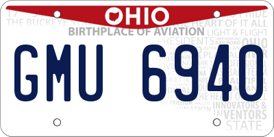 OH license plate GMU6940