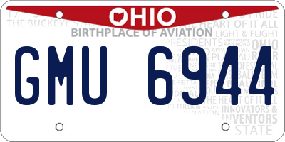 OH license plate GMU6944