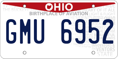 OH license plate GMU6952