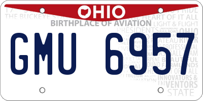 OH license plate GMU6957