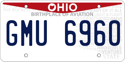 OH license plate GMU6960