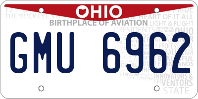 OH license plate GMU6962