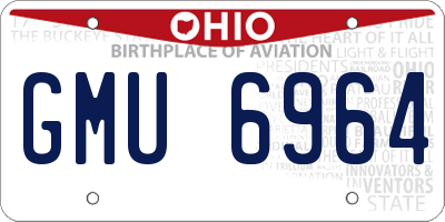 OH license plate GMU6964