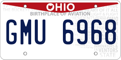 OH license plate GMU6968
