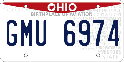 OH license plate GMU6974