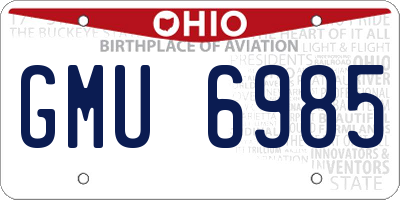 OH license plate GMU6985