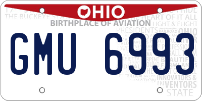 OH license plate GMU6993
