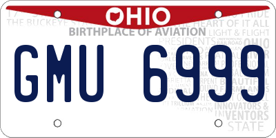 OH license plate GMU6999