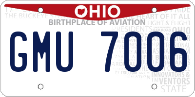 OH license plate GMU7006