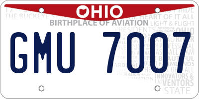 OH license plate GMU7007