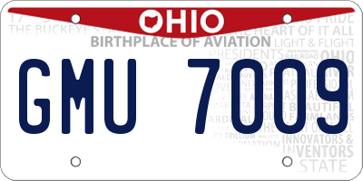 OH license plate GMU7009