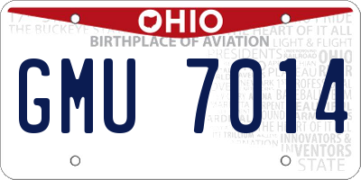 OH license plate GMU7014