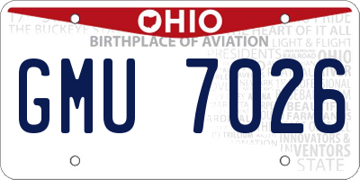 OH license plate GMU7026