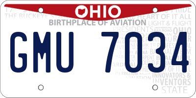 OH license plate GMU7034