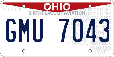OH license plate GMU7043