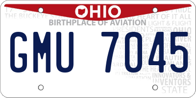 OH license plate GMU7045
