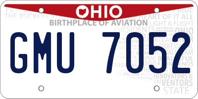 OH license plate GMU7052