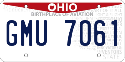 OH license plate GMU7061