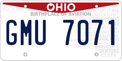 OH license plate GMU7071