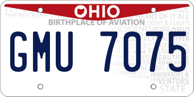 OH license plate GMU7075