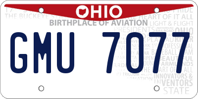 OH license plate GMU7077