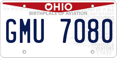 OH license plate GMU7080