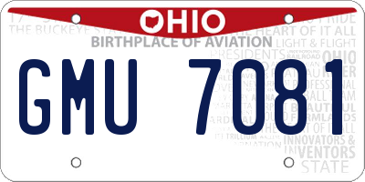 OH license plate GMU7081