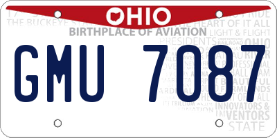 OH license plate GMU7087