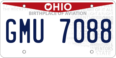 OH license plate GMU7088