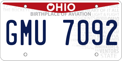 OH license plate GMU7092