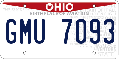 OH license plate GMU7093