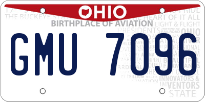 OH license plate GMU7096