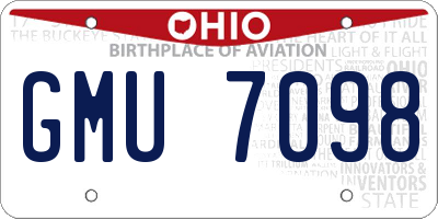 OH license plate GMU7098