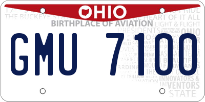 OH license plate GMU7100
