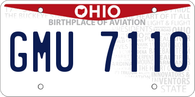 OH license plate GMU7110