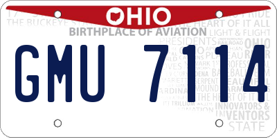 OH license plate GMU7114