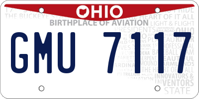 OH license plate GMU7117
