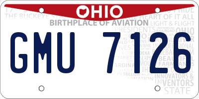 OH license plate GMU7126