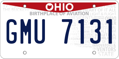 OH license plate GMU7131